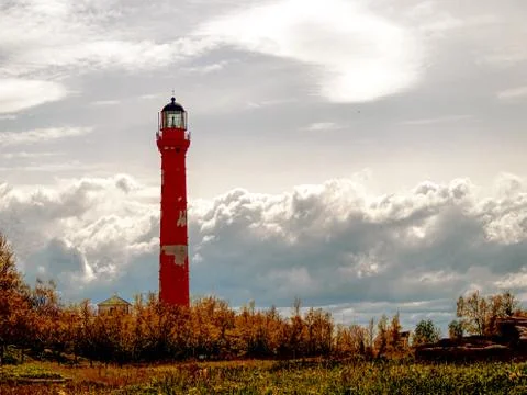Red lighthouse in estonia Stock Photos