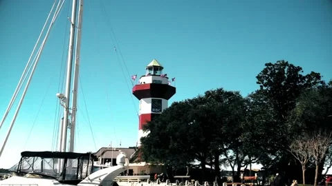 Red Lighthouse Stock Footage 131098122
