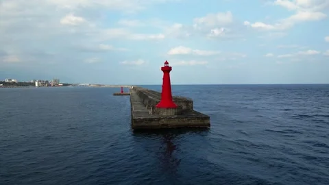 Red Lighthouse Stock Footage 288855512