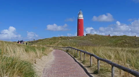 Red Lighthouse in the Netherlands Stock Footage 63399159