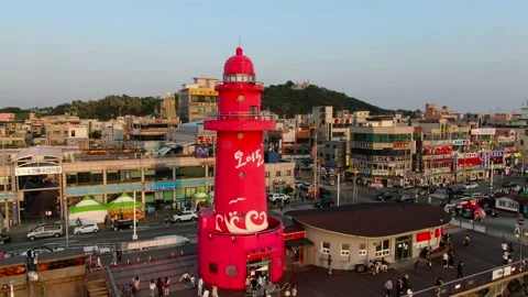 Red Lighthouse Oido Gyeonggi Do Republic Korea Vídeo Stock 159499980