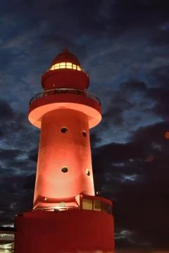 Red lighthouse Stock Photos