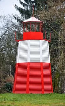 Red lighthouse Stock Photos