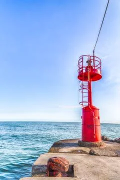 Red lighthouse Stock Photos