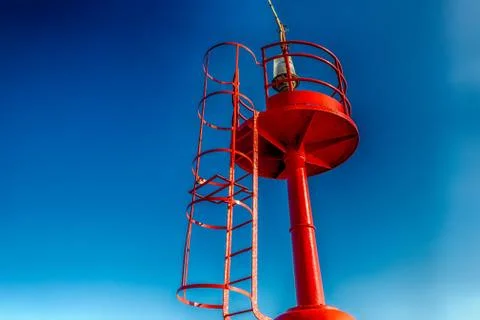 Red lighthouse Stock Photos