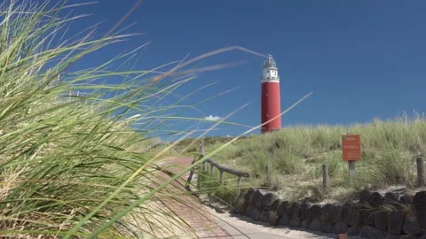 Red lighthouse of Texel Stock Footage 149269365