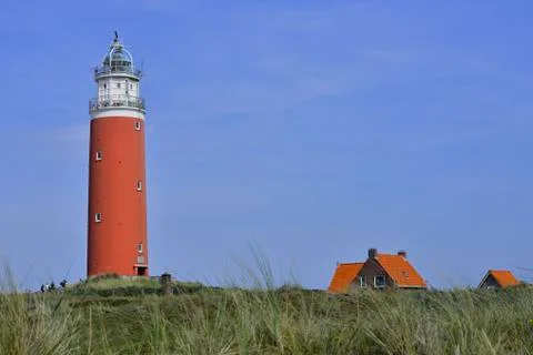 Red lighthouse Texel Stock Photos