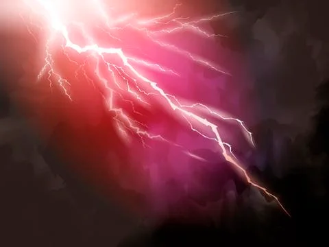 Red lightning background Stock Illustration