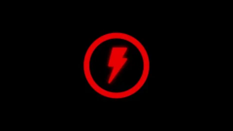 Red lightning bolt charging icon animation with looping dynamic movement on.. Vidéo 346490756