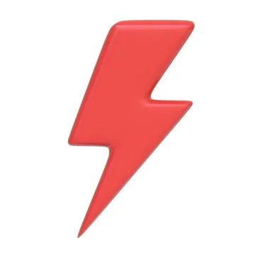 Red lightning bolt, commonly associated with speed, electricity, and power Stock Illustration