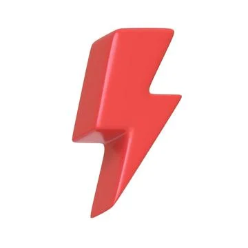 Red lightning bolt, commonly associated with speed, electricity, and power Stock Illustration