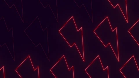 Red lightning bolt design element on black background Stock Footage 279609463