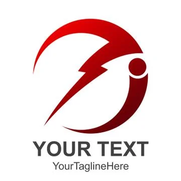 Red Lightning, electric power vector icon design element. Energy and thunder Stock Illustration