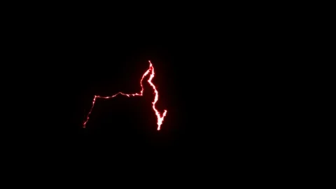RED Lightning heart pulse seamless loop animation background new quality unique Stock Footage 91542687