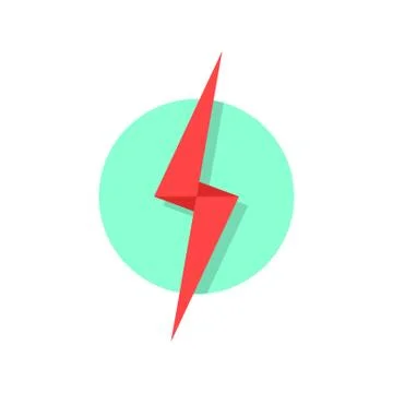 Red lightning icon like flash logo Stock Illustration