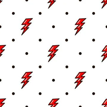 Red Lightning seamless pattern. old school style. 스톡 일러스트