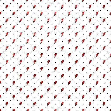 Red Lightning seamless pattern. old school style. Illustrazione stock