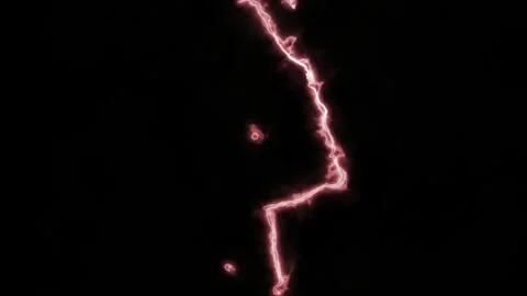Red Lightning Thunder Bolt Energy 4K Seamless Loop Overlay Stock-Footage 336171282