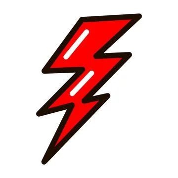 Red lightning on a white background. Vector illustration Stock Illustration
