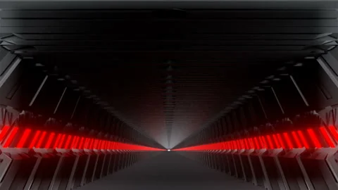Red Lights 3D Tunnel Stock Footage 279874595