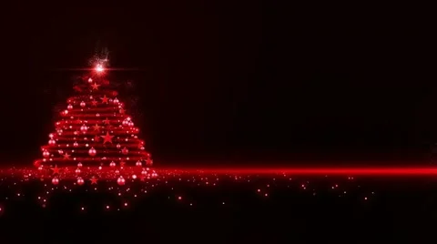 Red lights Christmas Tree Stock Footage 12254342