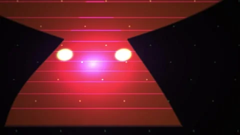Red lights on a dark background with a triangular shape. Stock Footage 336256015