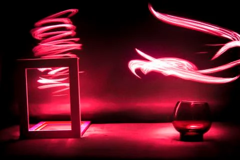 Red lights in motion Stock Photos