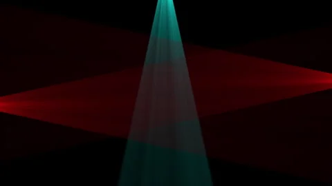 Red lights move from left to right and blue light from above. 스톡 동영상 313009465