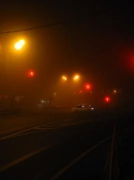 Red lights on the road Foto stock