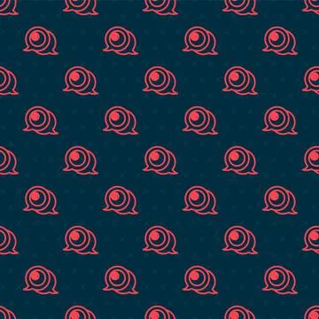 Red line Billiard pool snooker ball with number 8 icon isolated seamless pattern Stock Illustration