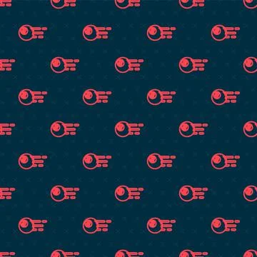 Red line Billiard pool snooker ball with number 8 icon isolated seamless pattern Stock Illustration