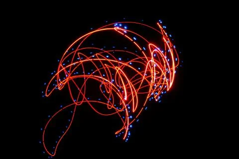 Red line with blue dots Stock Photos
