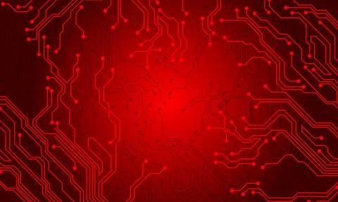Red line circuit computer technology futuristic background design creative Stock Illustration