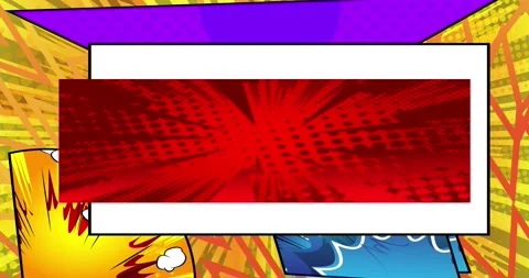 Red Line on Colorful Comic Book Background Stock Footage 166716415