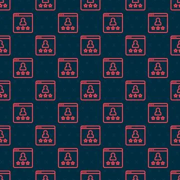 Red line Consumer or customer product rating icon isolated seamless pattern on Stock Illustration