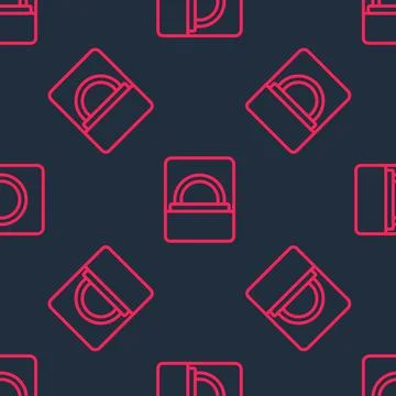 Red line Diamond engagement ring in a box icon isolated seamless pattern on Stock Illustration