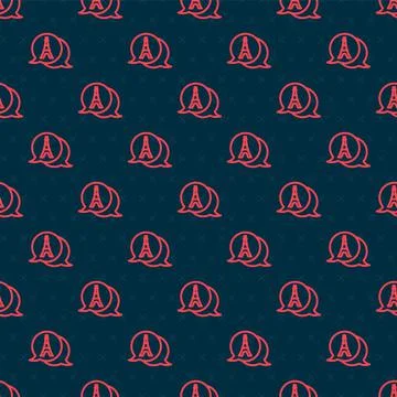 Red line Eiffel tower icon isolated seamless pattern on black background. France Stock Illustration
