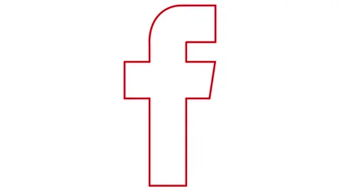 Red line facebook white Stock Footage 242157974