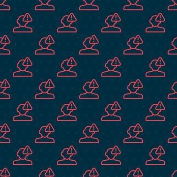 Red line Finding a problem in psychology icon isolated seamless pattern on .. Illustrazione stock