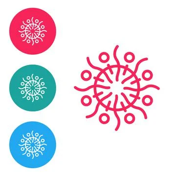 Red line Firework icon isolated on white background. Concept of fun party Illustrazione stock