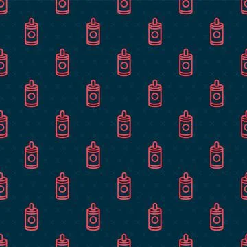 Red line Firework icon isolated seamless pattern on black background. Concept of Illustrazione stock