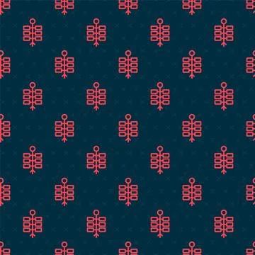 Red line Firework icon isolated seamless pattern on black background. Concept of Illustrazione stock