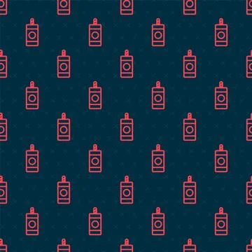 Red line Firework icon isolated seamless pattern on black background. Concept of Stock Illustration