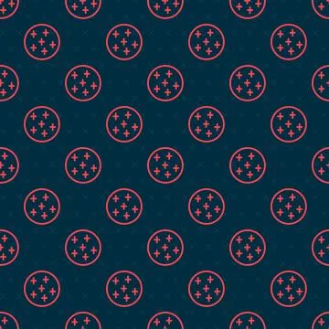 Red line Full moon icon isolated seamless pattern on black background. Clou.. 스톡 일러스트