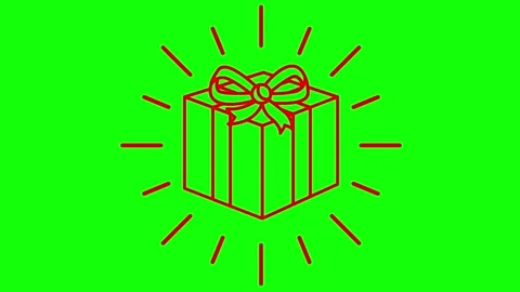 Red line gift ray green Stock Footage 252801611