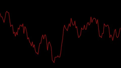Red line graph on black background chart of stock market investment trading. Stock Footage 83220645