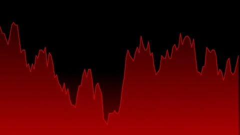 Red line graph on black background chart of stock market investment trading. Video stock 83222678