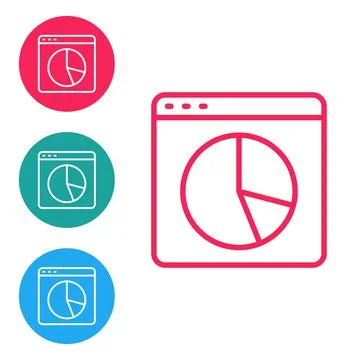 Red line Graph, chart, diagram, infographic icon isolated on white background Stock Illustration