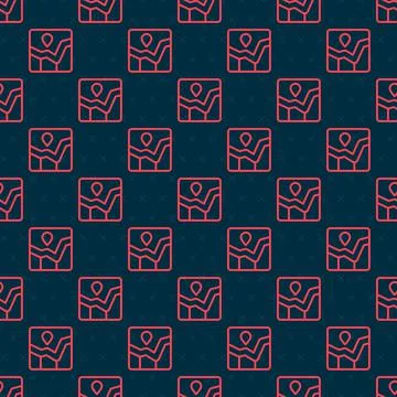 Red line Graph, chart, diagram, infographic icon isolated seamless pattern on 스톡 일러스트
