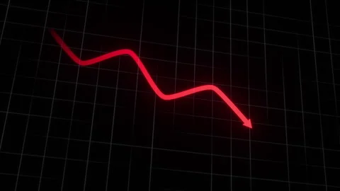 Red Line Graph Decreasing  Financial Market Drop 库存影片 312315876